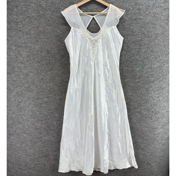 Cato Dress Women L Large White Sheath Midi Short Sleeve V-Neckk Hook & Eye - Picture 1 of 7